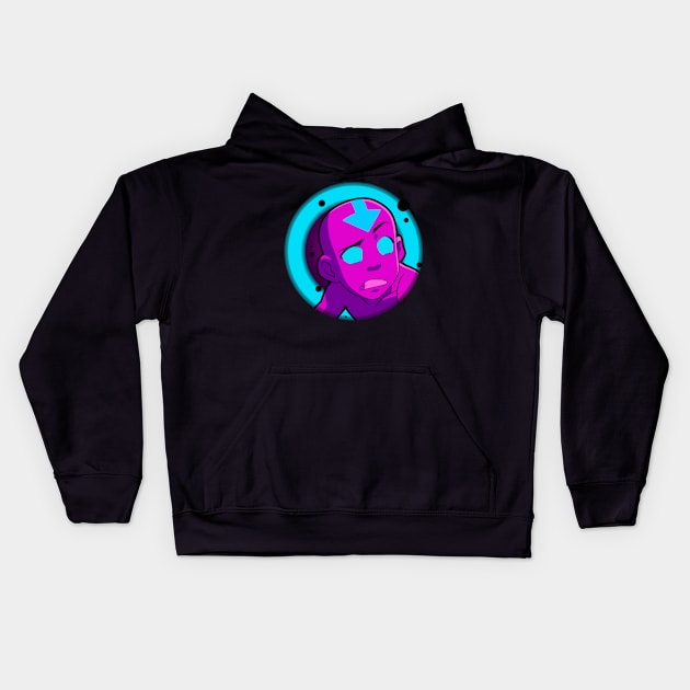 Aang Neon Kids Hoodie by tovuyovi.art